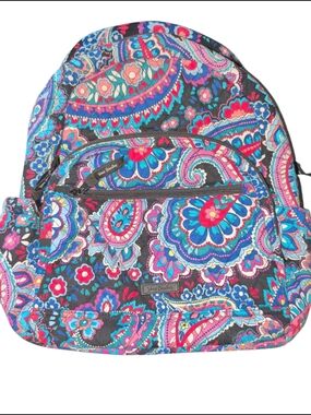 Vera Bradley Paisley Floral Backpack in Blue, Pink, Purple and Teal